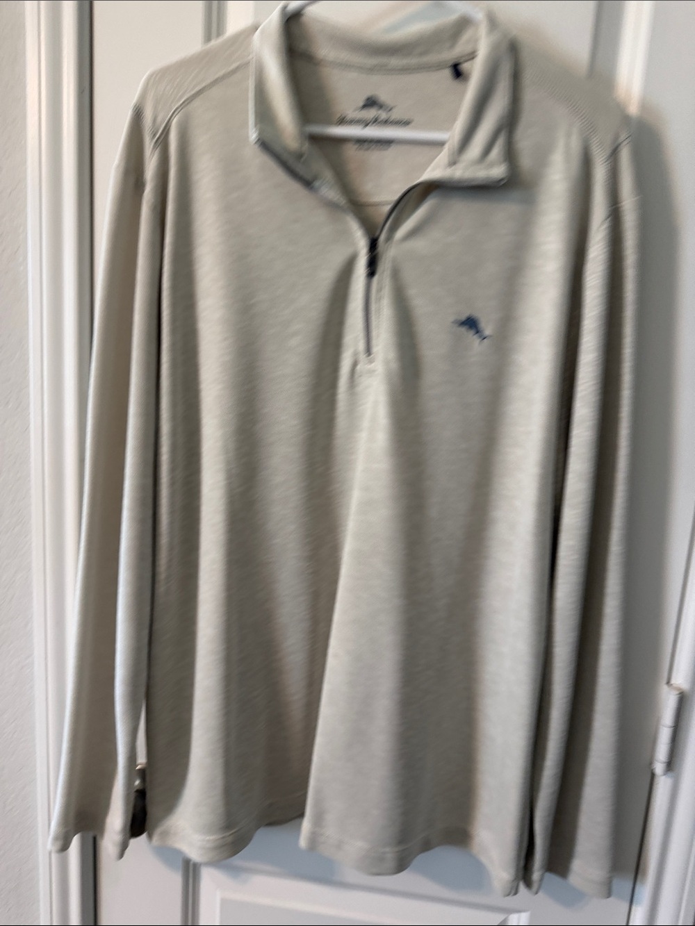 Tommy Bahama Men's Light Cream Half-Zip Pullover